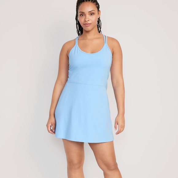 NWT OLD NAVY PowerChill Sleeveless Strappy Shelf-Bra Dress Color: Breakwater - Picture 5 of 8